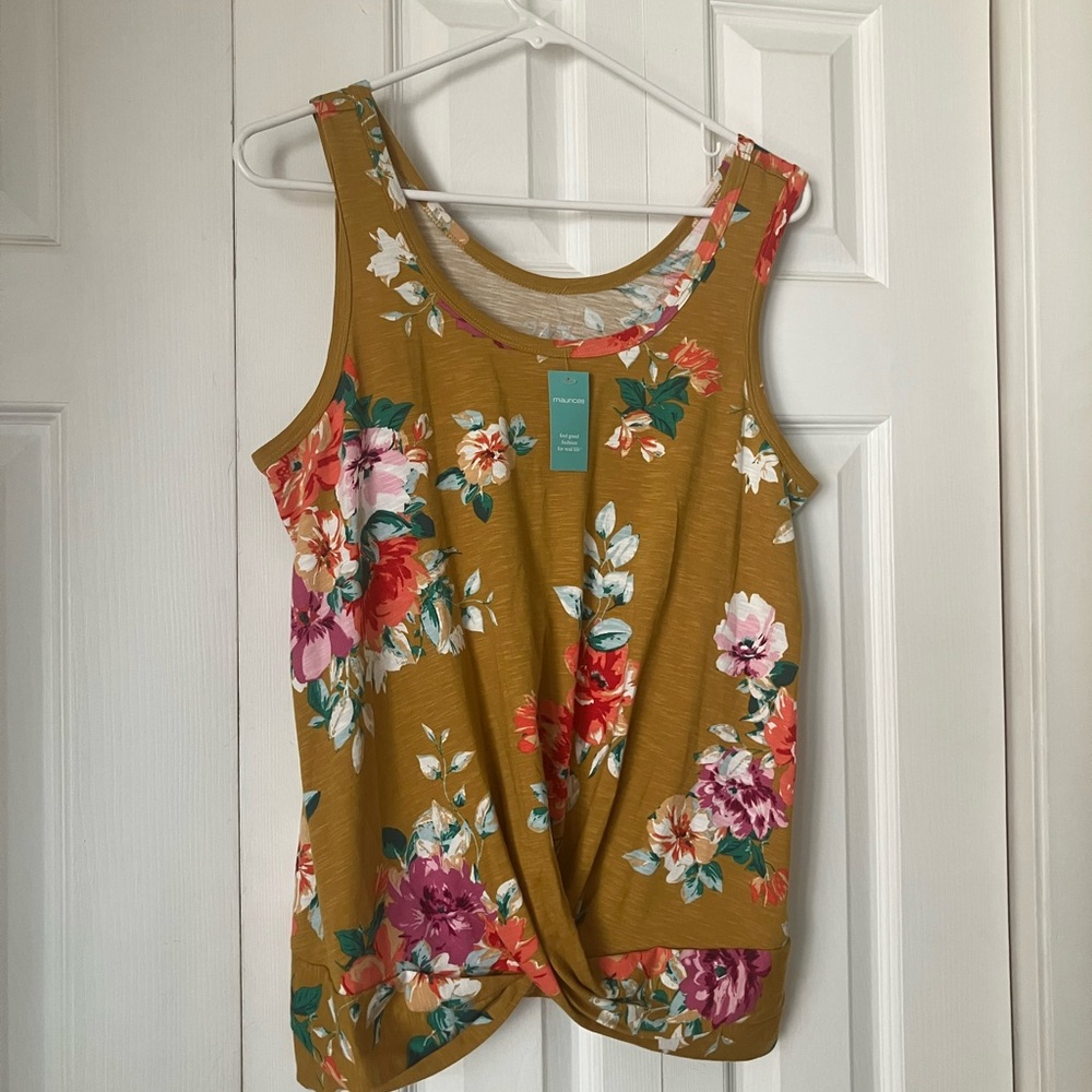 Maurices Yellow Wrap Tank Top Sleeveless